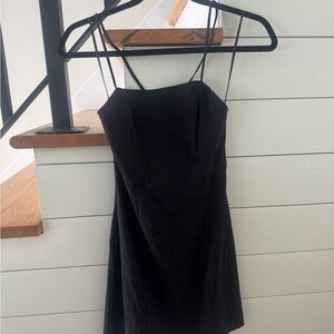 Zara Black Mini Dress with Spaghetti Straps